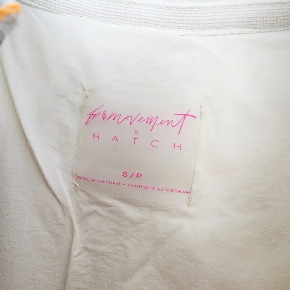 FP Movement Hatch Maternity Chevron Quilted Puffer Jacket Coat Ivory Small S NWT